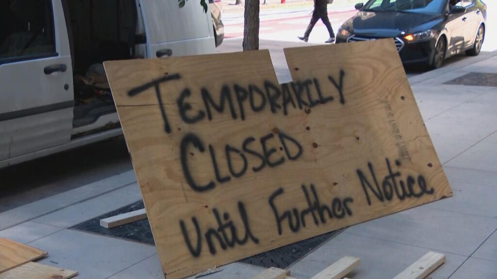 temporaily closed wood poster